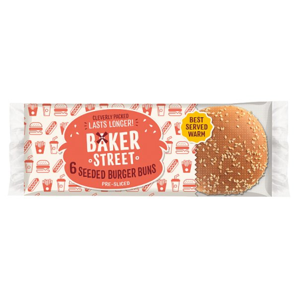 Baker Street Seeded Burger Buns 6 Pack