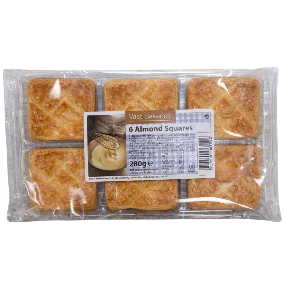 Vast Bakeries 6 Almond Squares 280g