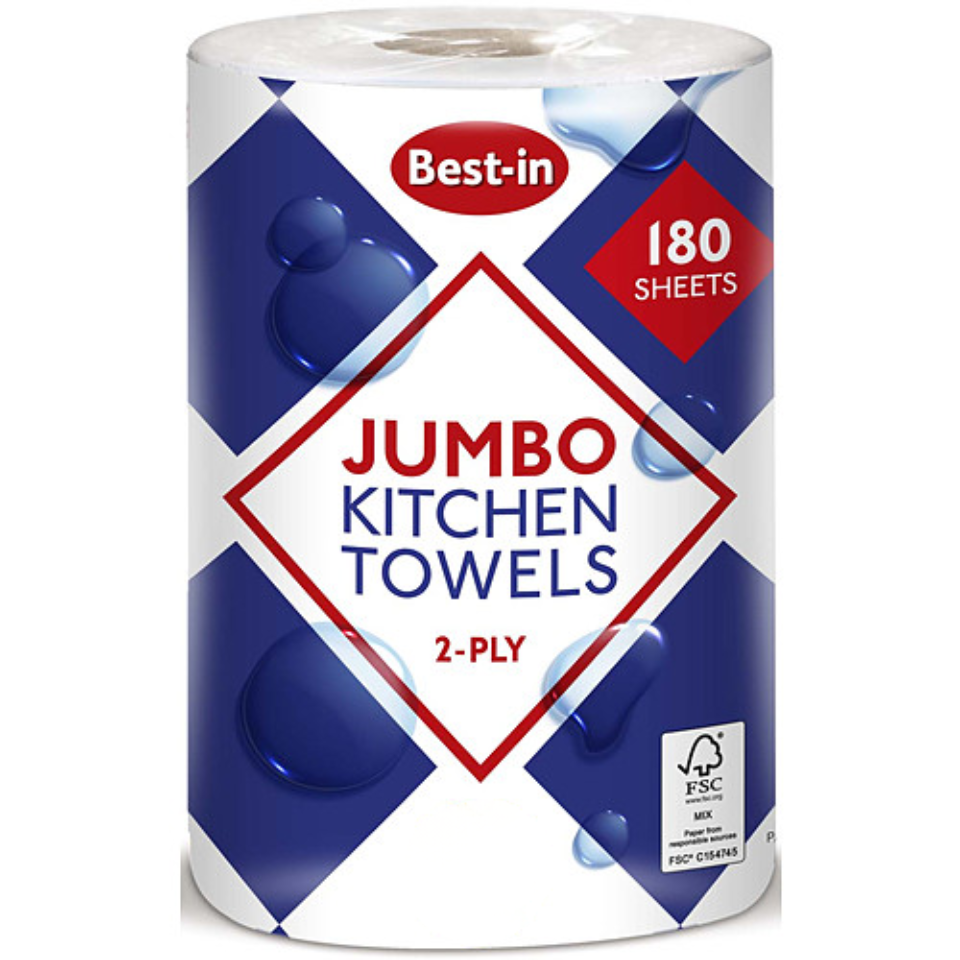 Best In Jumbo Kitchen Towel 2ply White