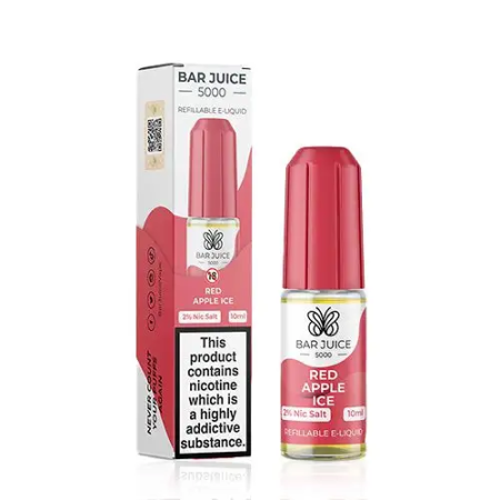 Bar Juice 5000 Red Apple Ice Nic Salt 10ml - Vapesdirect