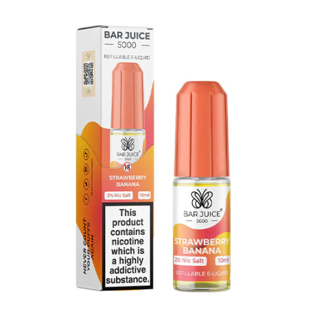Bar Juice 5000 Strawberry Banana Nic Salt 10ml - Vapesdirect
