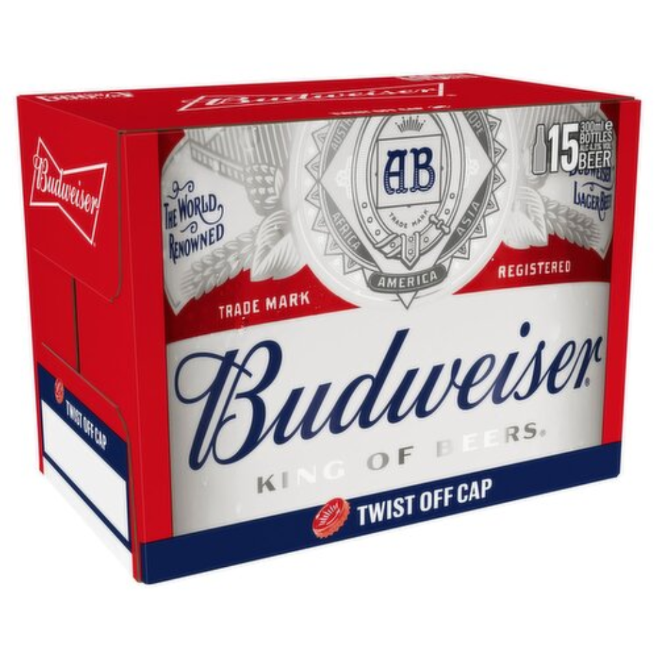 Budweiser Bottle 15 Pack (300ml)