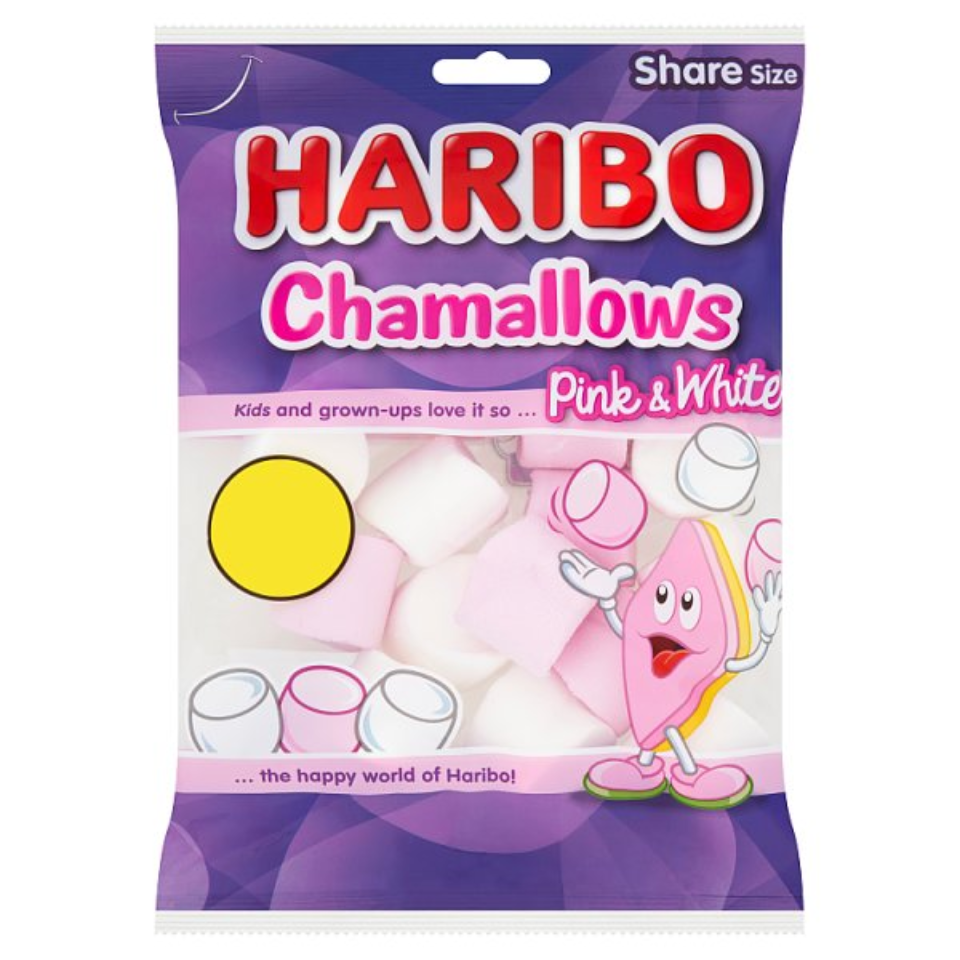 HARIBO Chamallows Marshmallows Pink & White Sharing Bag 140g