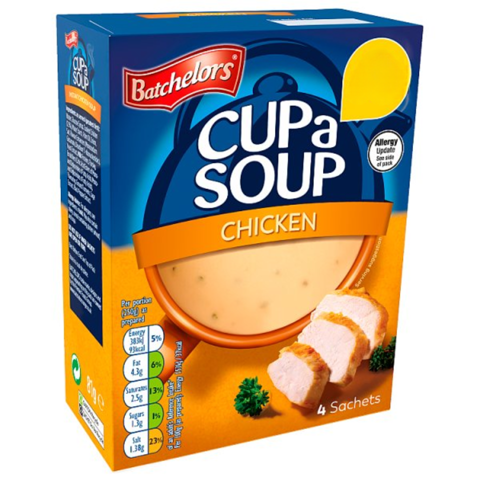Batchelors Cup a Soup Chicken 4 Instant Soup Sachets 81g