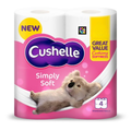 Cushelle Simply Soft Toilet Roll 4 Standard Rolls