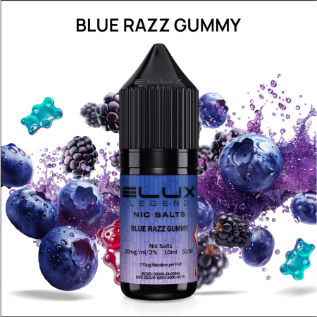 Elux Legend Blue Razz Gummy Nic Salt 10ml - Vapesdirect