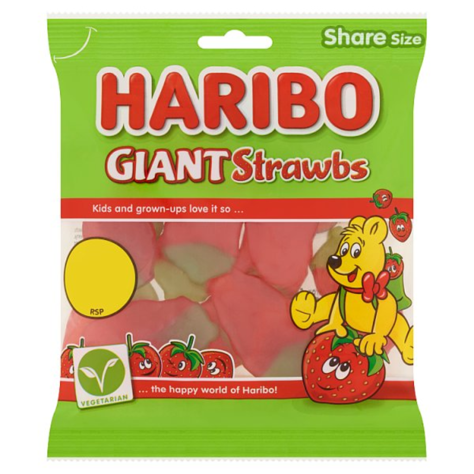 HARIBO Giant Strawbs Sharing Bag 140g