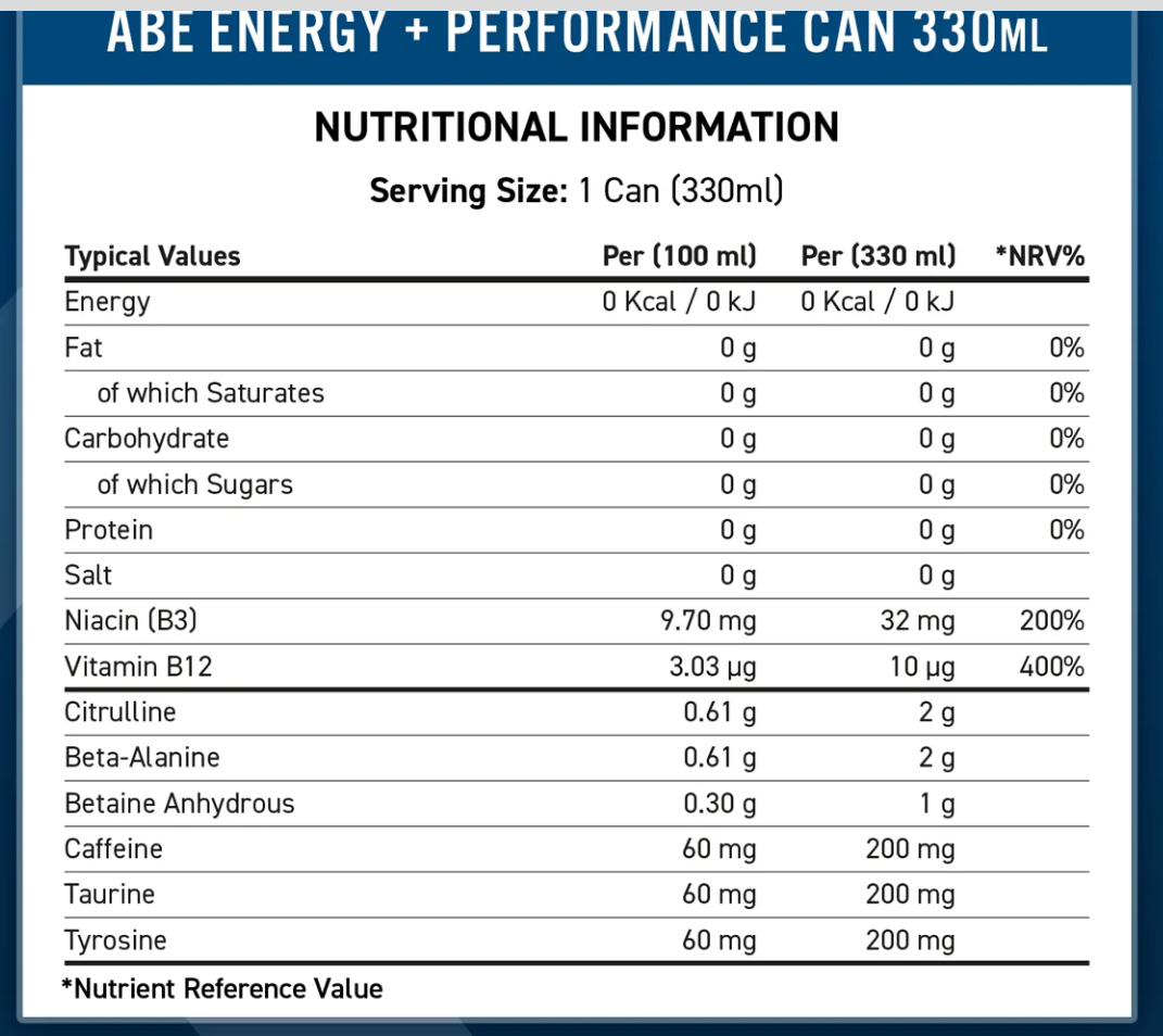 ABE Energy + Performance Can 330ml
