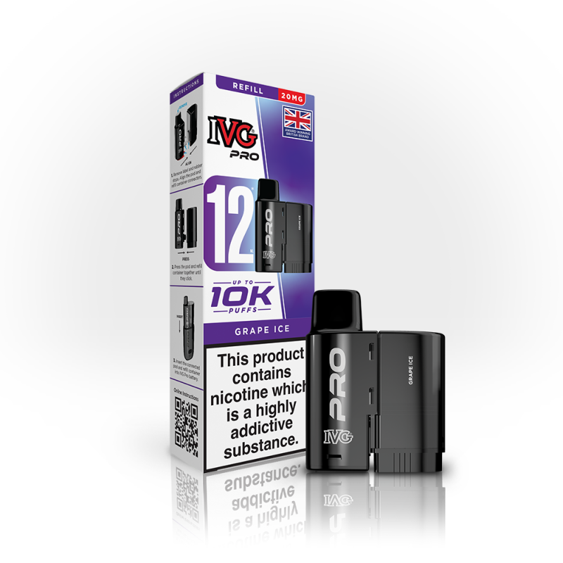 IVG Pro 12 Prefilled Pods + Refill Container - Vapesdirect