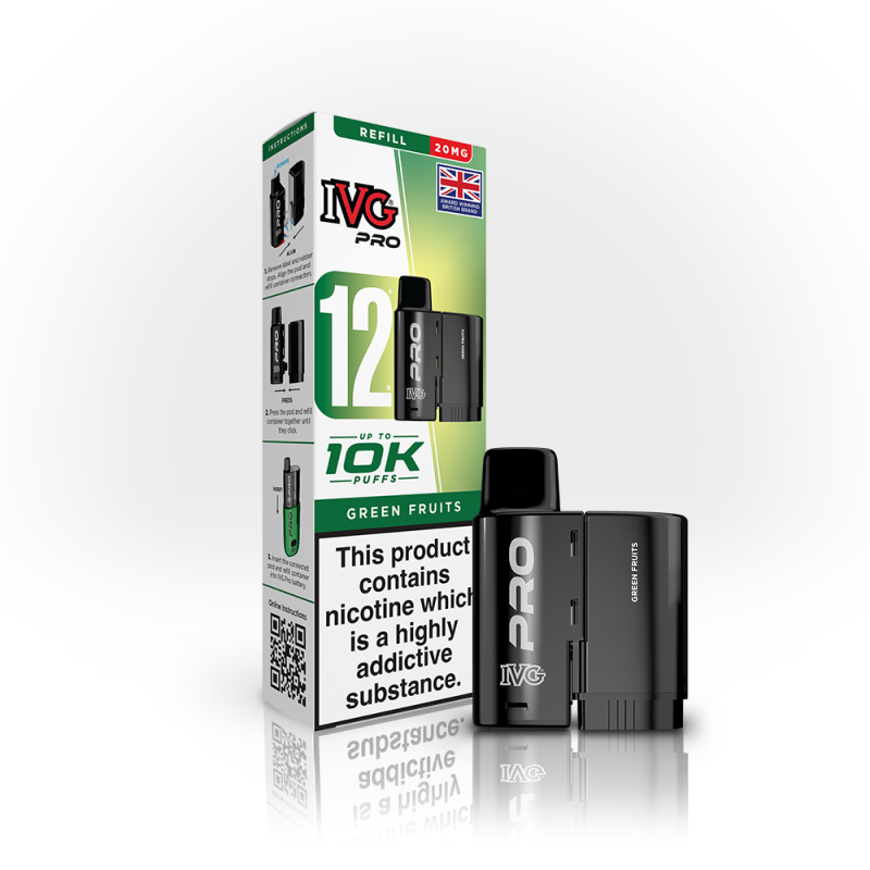 IVG Pro 12 Prefilled Pods + Refill Container - Vapesdirect
