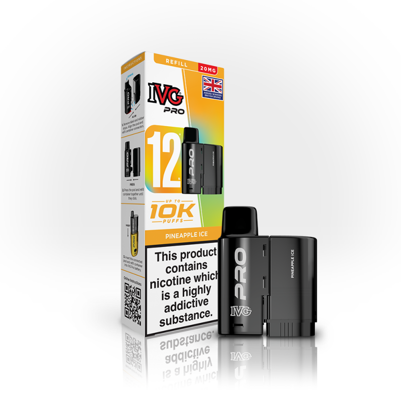 IVG Pro 12 Prefilled Pods + Refill Container - Vapesdirect