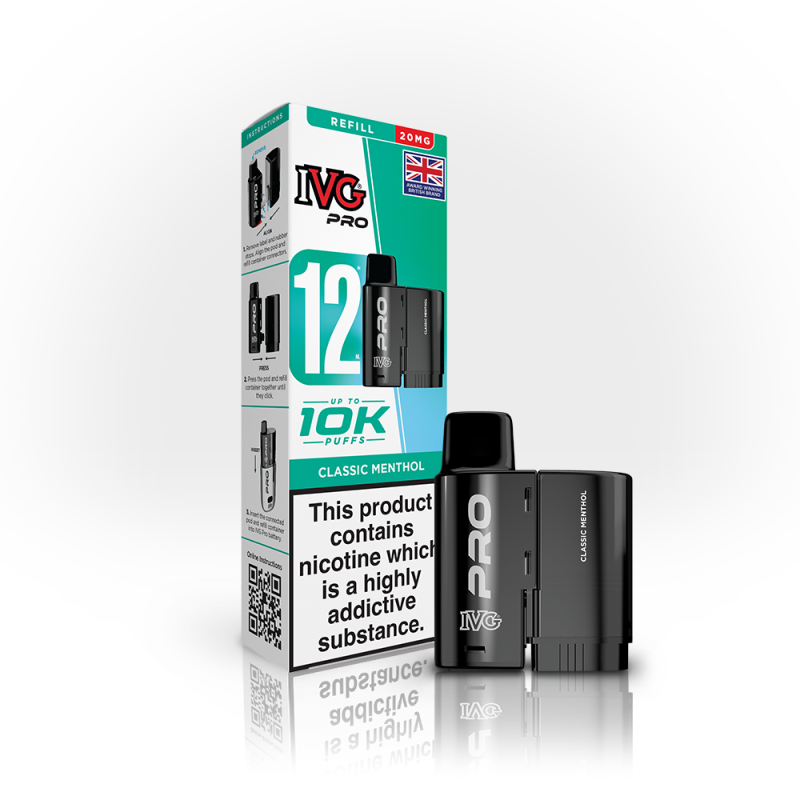 IVG Pro 12 Prefilled Pods + Refill Container - Vapesdirect