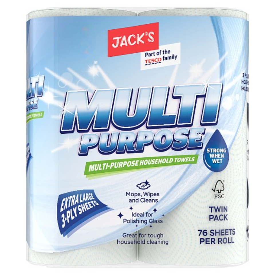 Jacks Multi Purpose Kitchen Towel 2 Roll