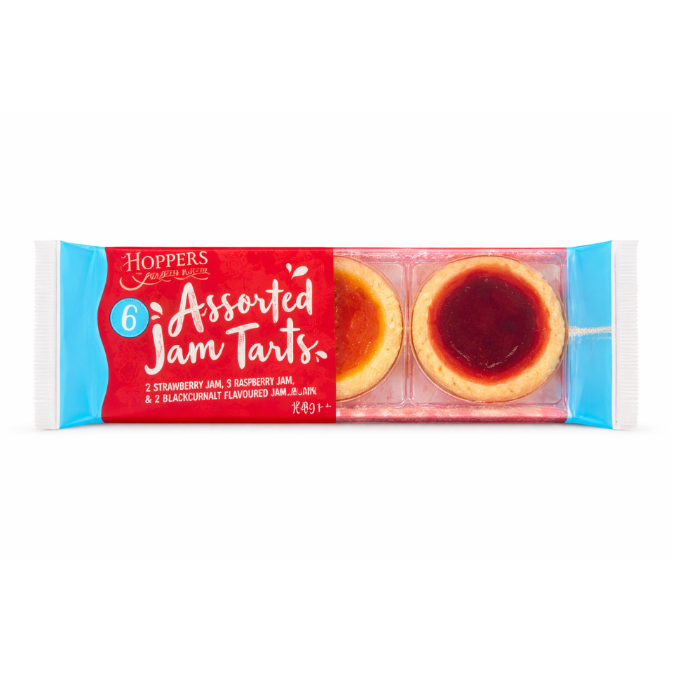 Hoppers Assorted Jam Tarts 6 Pack