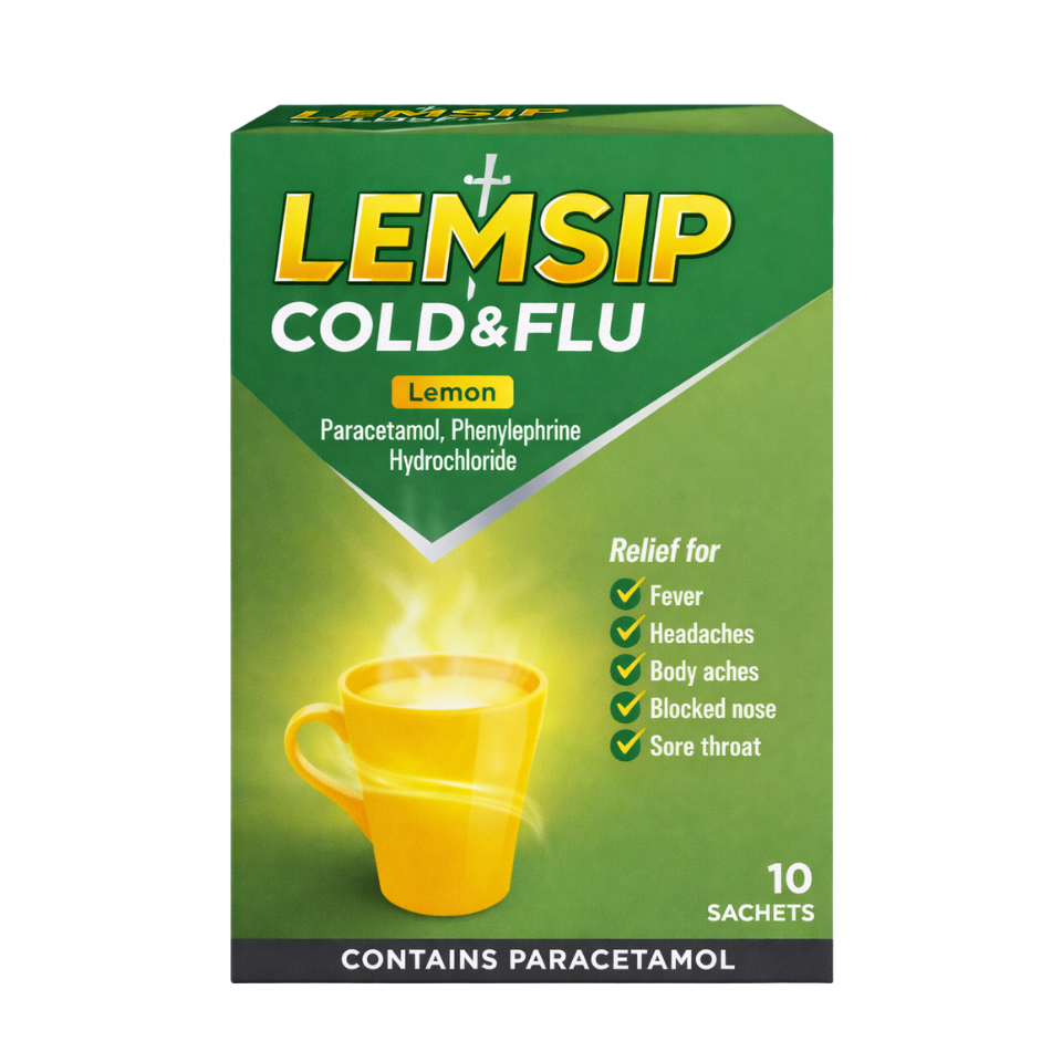 Lemon Flu Lemsip Cold & Flu Lemon 10 Sachets | Hot Drink Cold Relief – Everyday ...