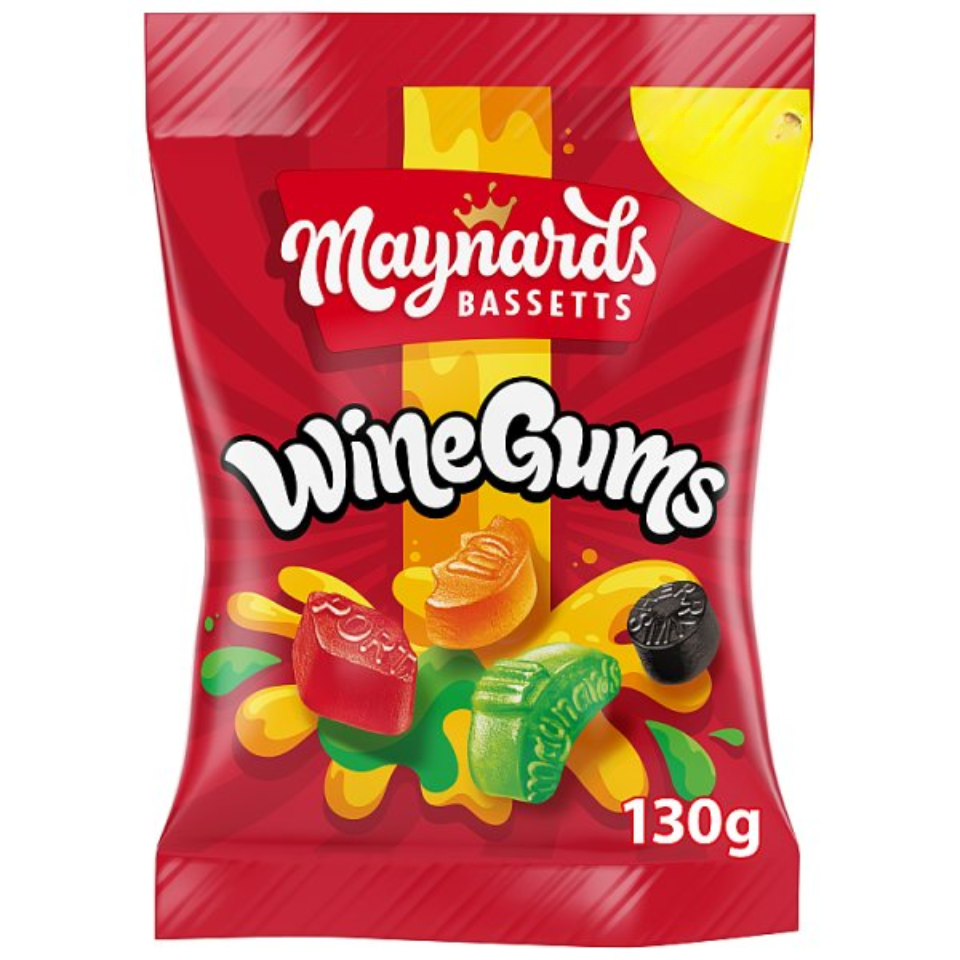 Maynards Bassetts Wine Gums Sweets Sharing Bag 130g
