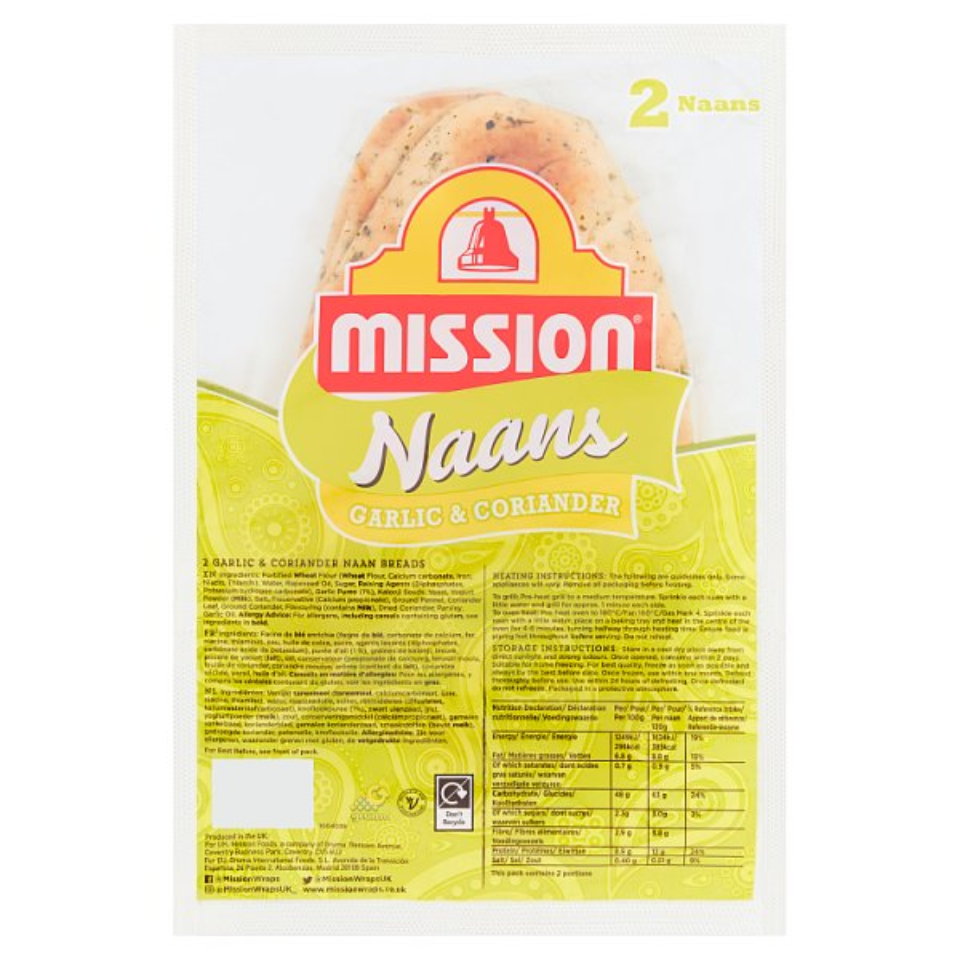 Mission Garlic Naan 2 Pack