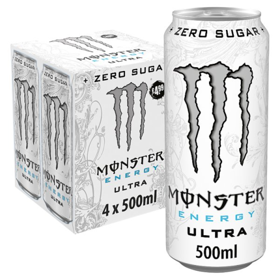 Monster Energy Drink Ultra Zero Sugar 4 x 500ml