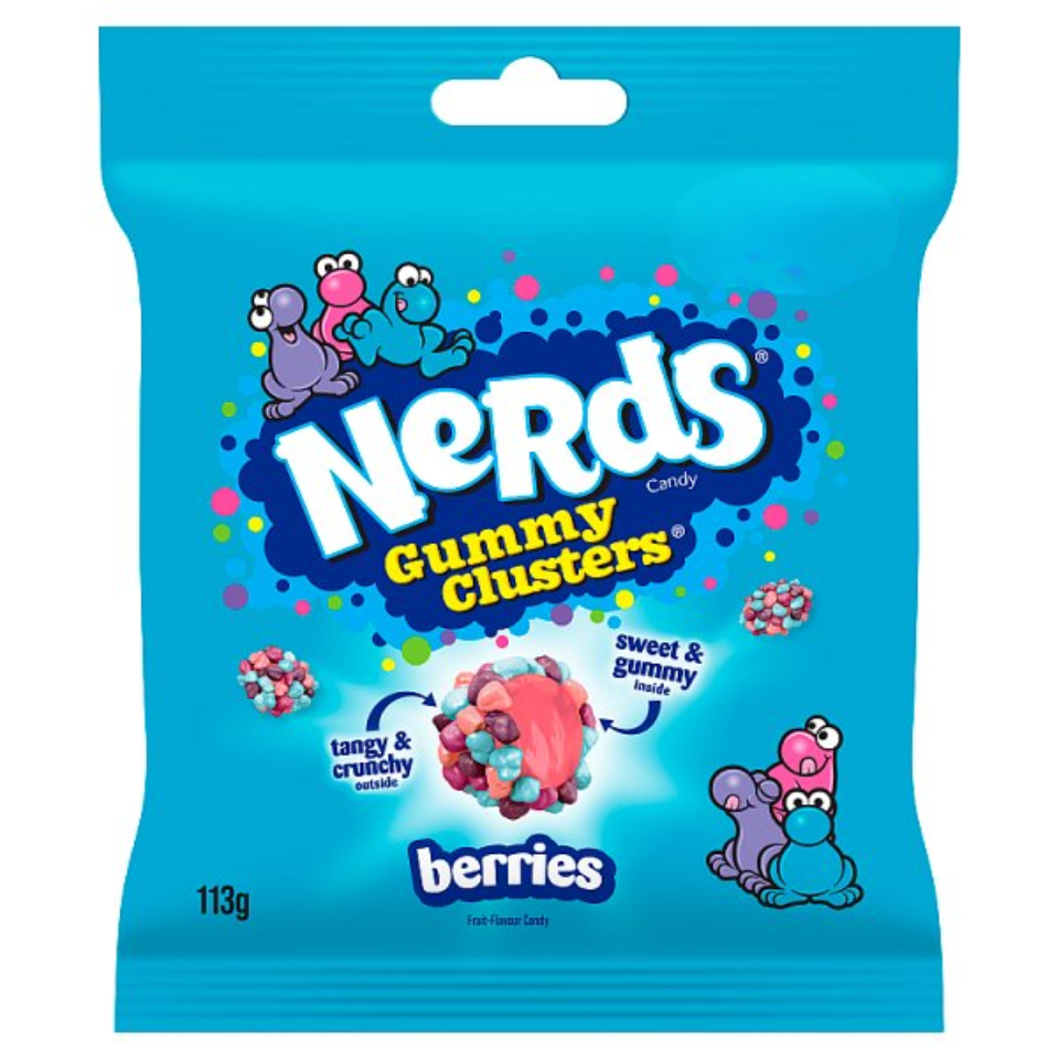 Nerds Berries Fruit-Flavour Candy Gummy Clusters 113g