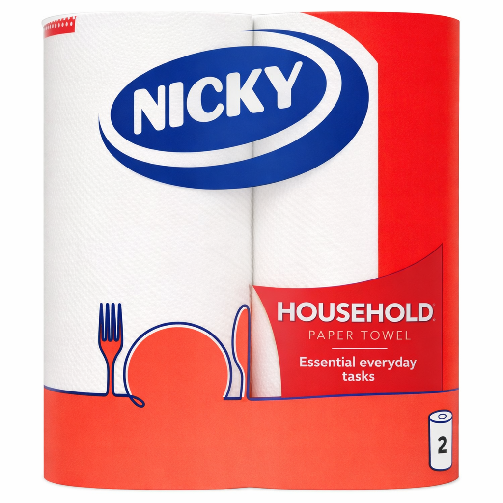 Nicky Household Kitchen Towels 120 Sheets per Roll 2 Pack