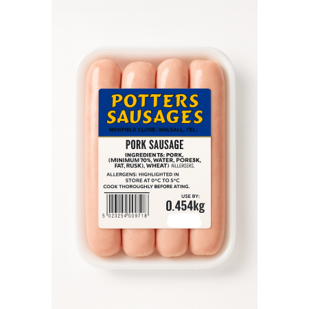 Potters Pork Sausages