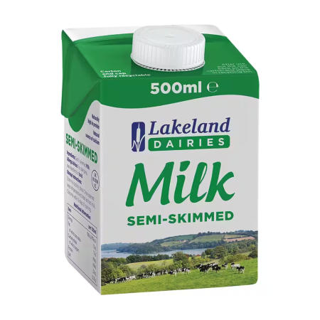 Lakeland UHT Semi Skimmed Milk 500ml