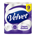 Velvet Classic Quilted Toilet Tissue 9 Roll